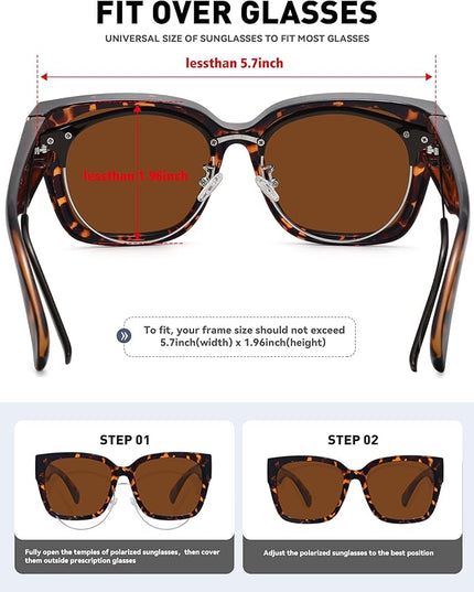 MEETSUN Oversized Fit Over Glasses Sunglasses for Women Men Large Trendy Polarized Sunglasses for Driving UV Protection