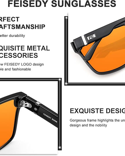 FEISEDY Sunglasses for Women Men, Fashion Mirrored Single Lens, Driving Beach Sunnies UV400 Shades B2996