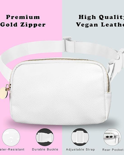 Dancour Leather Belt Bag, Leather Fanny Pack Crossbody, Everywhere Belt Bag, Waist Bag for Women, Fanny Pack Women, Cross Body Fanny Packs, Large