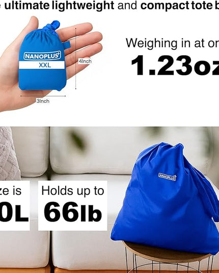 Compact Reusable Grocery Tote Bag – Lightweight, Foldable & Packable Shopping Bag for Travel