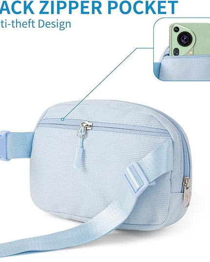 Cute Diy Pink Waist Fanny Pack for Girls, Crossbody Bag Purse Belt Bag,Dance Recital Birthday Gifts for 3 4 5 6 7 8 9 10 11 12 Year Old Kids.(916Blue)