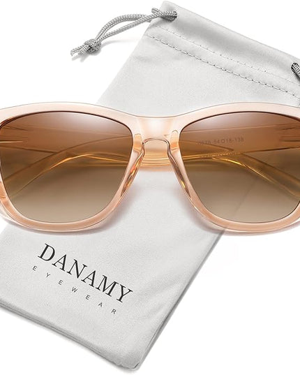 DANAMY Sunglasses Womens Polarized Sunglasses for Women Trendy Designer Mirrored UV400 Protection Sun Glasses