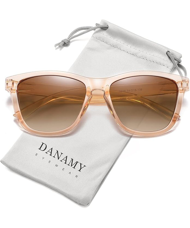 DANAMY Sunglasses Womens Polarized Sunglasses for Women Trendy Designer Mirrored UV400 Protection Sun Glasses