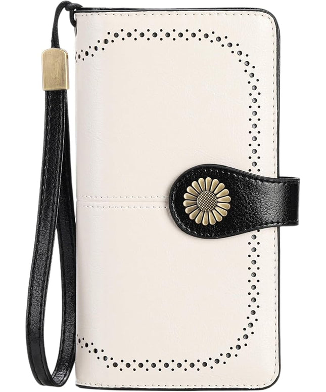 SENDEFN Wallets for Women Leather Credit Card Holder with RFID Blocking Large Capacity Wristlet | with RFID Blocking, Large Capacity, Wristlet, with RFID Blocking, Large Capacity, Wristlet