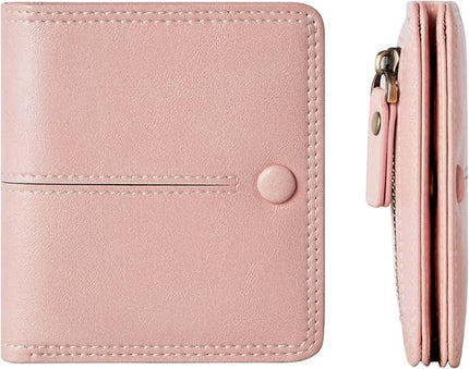 TFKGS Slim Wallet for Women rfid wallet women Small wallets woman Thin Credit Card Holder for womens wallet Vegan Leather Bifold Compact Pocket Ladies Mini Purse Blocking Pink