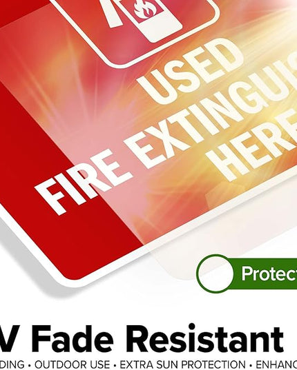 Used Fire Extinguishers Here Sign, 10x7 Inches, 4 Mil Vinyl Decal Stickers Weather Resistant, Made in USA by My Sign Center