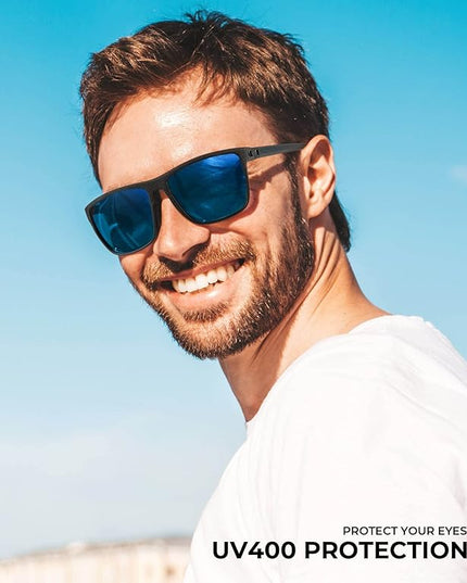 KALIYADI Polarized Sunglasses for Men, Lightweight Sun Glasses with UV Protection for Driving Fishing Golf