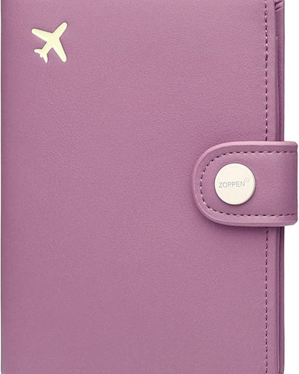 ZOPPEN Passport Holder Women, Passport Cover Travel Wallet Rfid Blocking Passport Wallet Cover Case Travel Essentials Document Organizer, Elegant Purple