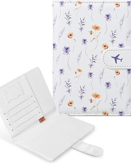 COSHAYSOO Personalized RFID Passport Holder for Travel Women Passports Cover Case Air Essentials Airplane Flight Accessories Airline Plane Flying Must Haves Christmas Gifts Floral Flower Graphic