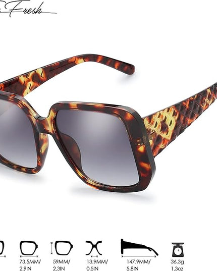 The Fresh Women's Oversized Square Jackie O Cat Eye Hybrid Butterfly Fashion Sunglasses - Exquisite Packaging