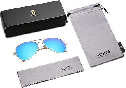SOJOS Classic Aviator Polarized Sunglasses for Men Women Vintage Retro Style