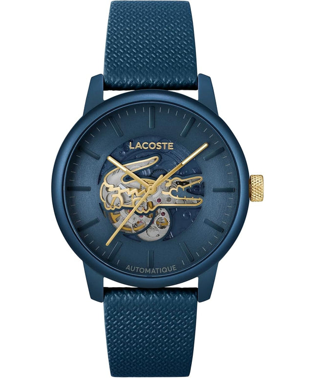 Lacoste.12.12 Men's Automatic Watch - Sporty Leather Strap - Water Resistant up to 5ATM/50 Meters - Self-Winding - Premium Fashion Timepiece - Gift for Him - 44mm