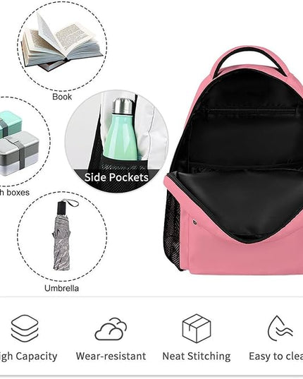 Fashion Salmon Backpack Lightweight Large Capacity Laptop Daybag for Travel Work