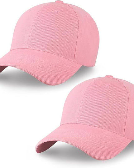 2-Pack Classic Structured Baseball Cap Adjustable Snapback Multipack Ball Caps for Custom Embroidery Running Workouts Outdoor