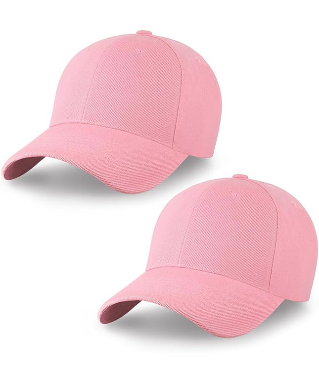 2-Pack Classic Structured Baseball Cap Adjustable Snapback Multipack Ball Caps for Custom Embroidery Running Workouts Outdoor