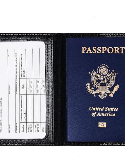 2 Pcs Passport holders，Ultra Slim passport wallet，PU Leather Passport Cover Case for Women and Men