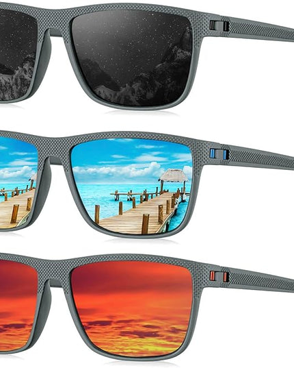 KALIYADI Polarized Sunglasses for Men, Lightweight Sun Glasses with UV Protection for Driving Fishing Golf