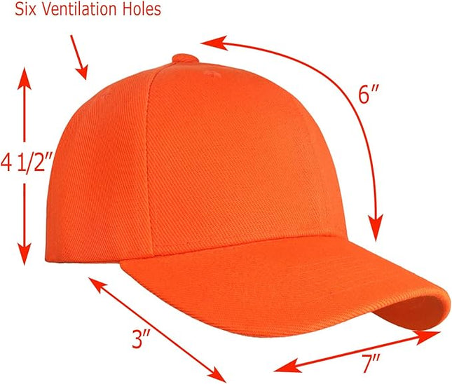 Falari Wholesale Bulk Lot 12-Pack Baseball Cap Adjustable Size Plain Blank Solid Color