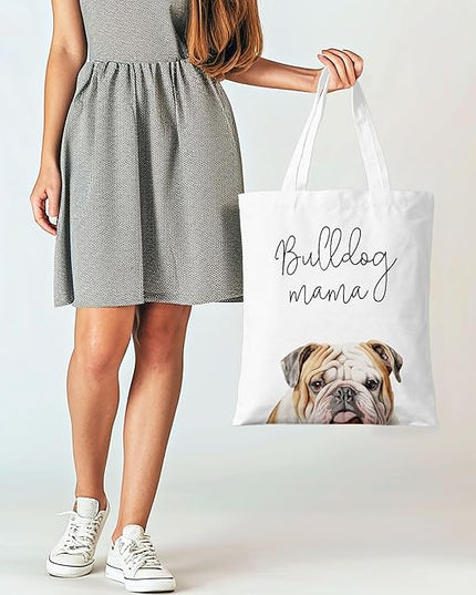 Dog Mama Canvas Tote Bag for Women, Dogs Lover Gift for Dog Mom, Birthday Christmas Cute Rottweiler Gifts For Women.