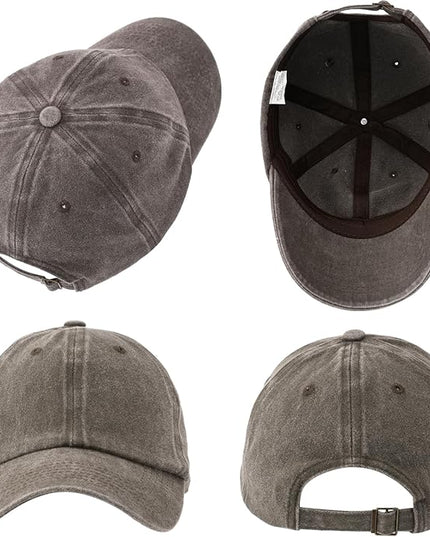 MEINICY 3 Packs Washed-Cotton Plain Baseball Cap, Vintage Adjustable Dad Hats Gift for Men/Women,Unstructured