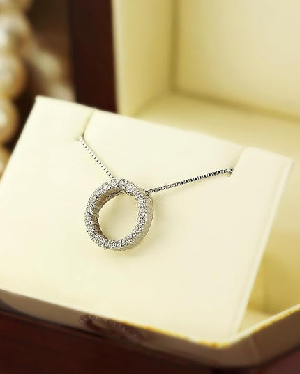 Diamond Wish 1/6 to 1 Carat Diamond Circle of Life Round Pendant Necklace for Women in 14k Gold (I1-I2, cttw) on 18 Inch Long Chain with Spring Ring Clasp