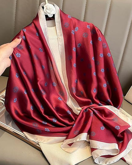 Fashion Scarves Scarf 100% Silk Feeling Scarf Silk Like Scarves Long Lightweight Sunscreen Shawls for Women