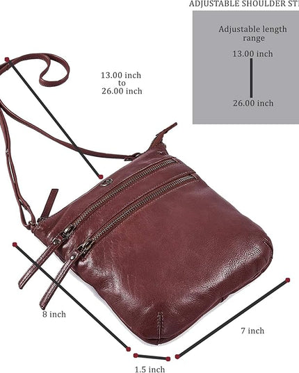Crossbody Sling Bag for Women Small Real Leather Purse Vintage Travel Crossover Shoulder Bag Handmade