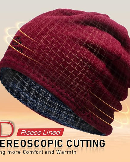 Lvaiz Mens Winter Beanie Hat Warm Fleece Lined Skull Cap for Men Reversible Women Windproof Watch Hat Knit Warm Unisex Beanie