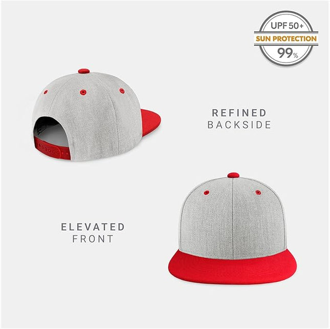 CHOK.LIDS Flat Bill Visor Classic Snapback Hat Blank Adjustable Brim High Top End Trendy Color Style Plain Tone Baseball Cap