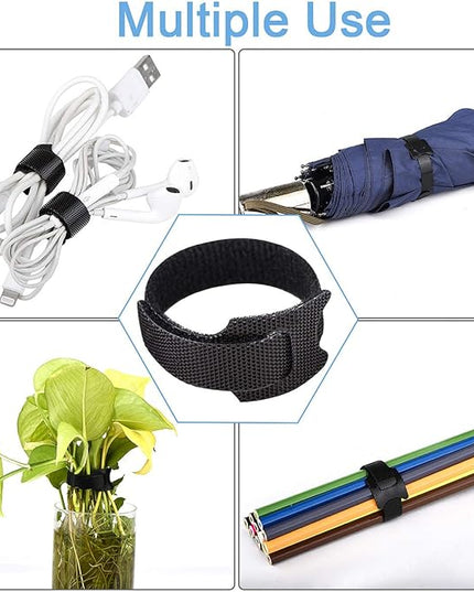 Reusable Cable Ties, 126 PCS 8 Inches Adjustable Cord Straps Wire Organizer Cord Wrap and Hook Loop Cable Management