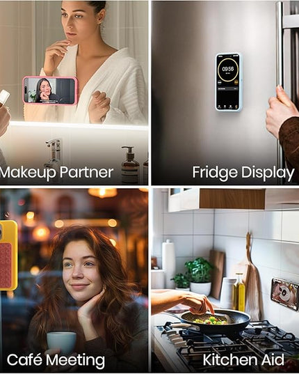 2PCS Silicone Suction Cup Phone Case Mount Double Sided, Hands-Free Phone Accessories Holder for Selfies and Videos, Silicon Sticky Phone Grip for iPhone and Android Transparent&Lavender