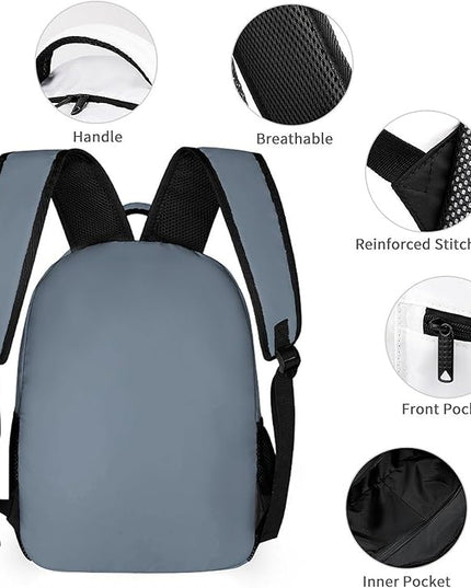 Fashion Slate Gray Backpack Lightweight Large Capacity Laptop Daybag for Travel Work