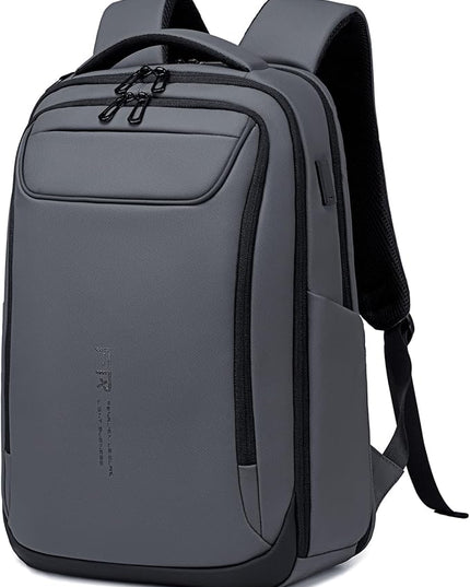 FENRUIEN Work Backpack for Men,Water Resistant Smart Backpack with USB Charging Port,Grey Laptop Bag 15.6 Inch