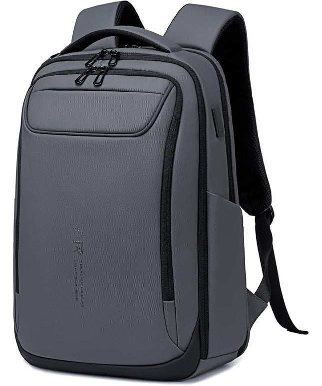 FENRUIEN Work Backpack for Men,Water Resistant Smart Backpack with USB Charging Port,Grey Laptop Bag 15.6 Inch