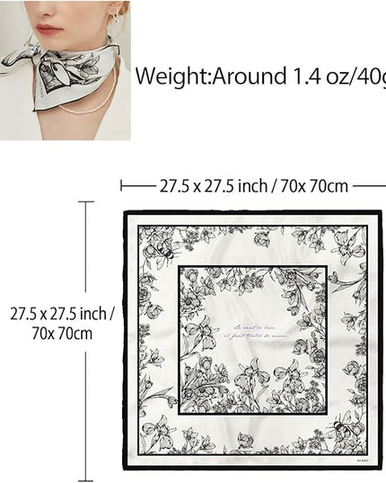 Dailyacc Hair Bandanas Scarf For Women Lightweight Fashion Neck Silk Satin Head Scarves For Sleeping Handbags Scarf