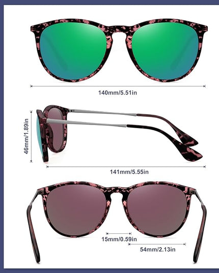 WOWSUN Retro Polarized Sunglasses Womens 2026 Trendy Round Classic Glasses