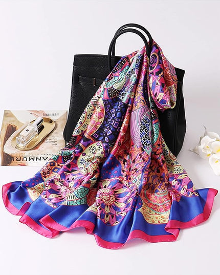 Fashion Scarves Scarf 100% Silk Feeling Scarf Silk Like Scarves Long Lightweight Sunscreen Shawls for Women