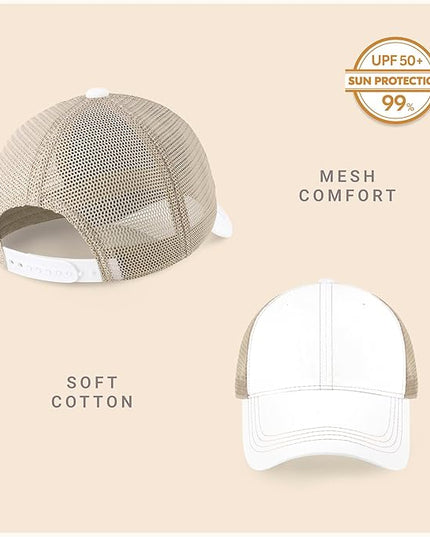 CHOK.LIDS Everyday Premium Washed Trucker Hat Unstructured Distressed Pigment Dyed Cap Adjustable Outdoor Headwear