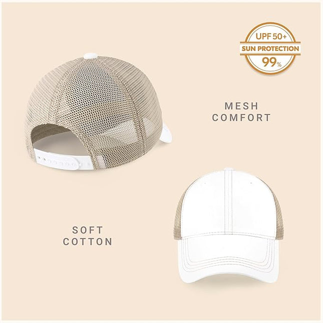 CHOK.LIDS Everyday Premium Washed Trucker Hat Unstructured Distressed Pigment Dyed Cap Adjustable Outdoor Headwear