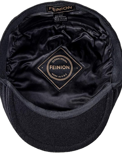 FEINION Men's Wool Tweed Newsboy Ivy Cap Gatsby Golf Flat Hat