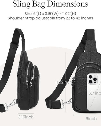 befen Genuine Leather Small Sling Bag for Women Anti-Theft Crossbody Chest Bags Fanny Packs for Travel with RFID Card Slots