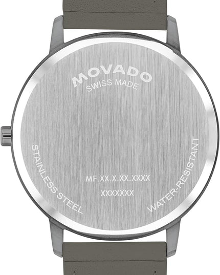 Movado Face Watch - Swiss Quartz, Leather Strap - Classic, Timeless Luxury Fashion Timepiece for Him or Her - 41mm