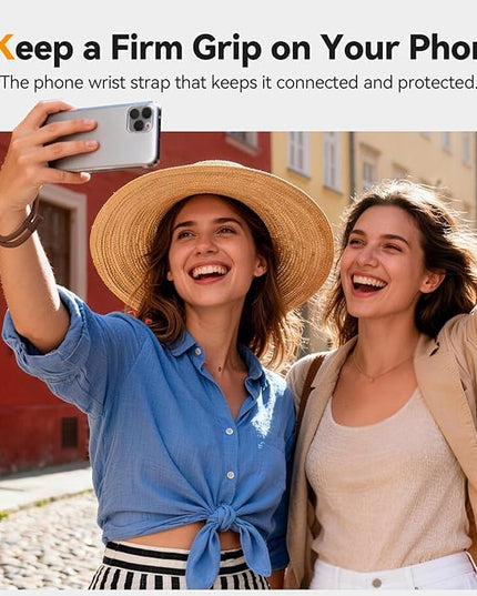 Phone Wrist Strap with 2 Phone Tether Tab, 2 Pack Adjustable Anti-Theft Cell Phone Lanyard for Travel & Outdoors