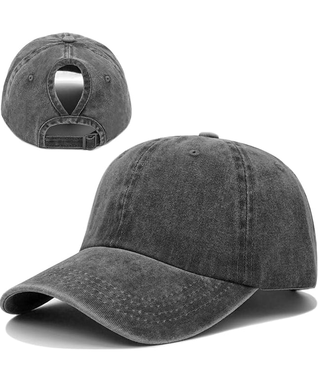 YeeHeen Ponytail Baseball Cap for Women High Messy Bun Caps Washed Cotton Hats