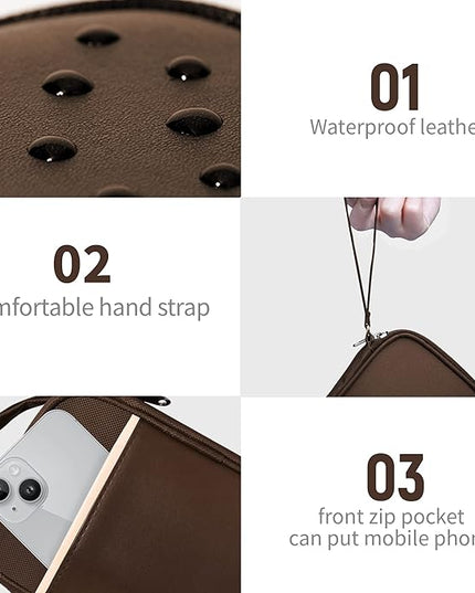 Travel Cable Organizer Bag Pouch Electronic Accessories Carry Case Portable Waterproof All-in-One Storage Bag for Cable,Charger, Phone, Hard Drive，SD Card-Coffee