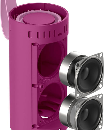 JLab Go Party Portable Bluetooth Speaker, Mulberry, 10 Watts of Power, 16+ Hours of Playtime, IP56 Waterproofing, Customizable RGB LED Lighting, Lab Sync Up to 100 Speakers, Custom Sound in-App