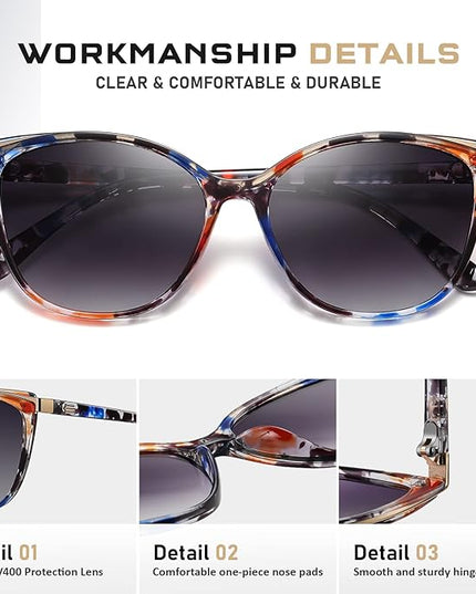 Trendy Cat Eye Sunglasses for Women Fashion Cateye UV400 Protection Glasses CL22017