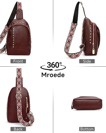 FALAN MULE Crossbody Bags for Women Trendy Leather Sling Chest Bag Fanny Packs for Women
