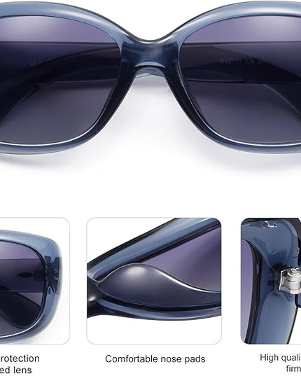 SOJOS Vintage Square Sunglasses for Women Polarized UV Protection Havana Frame SJ2111