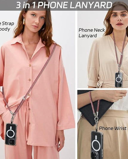 3-in-1 Adjustable Phone Lanyard Crossbody Cell Phone Neck Strap Universal Mobile Wrist Lanyard